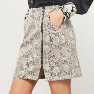 Faux-Suede Snakeskin Mini Skirt